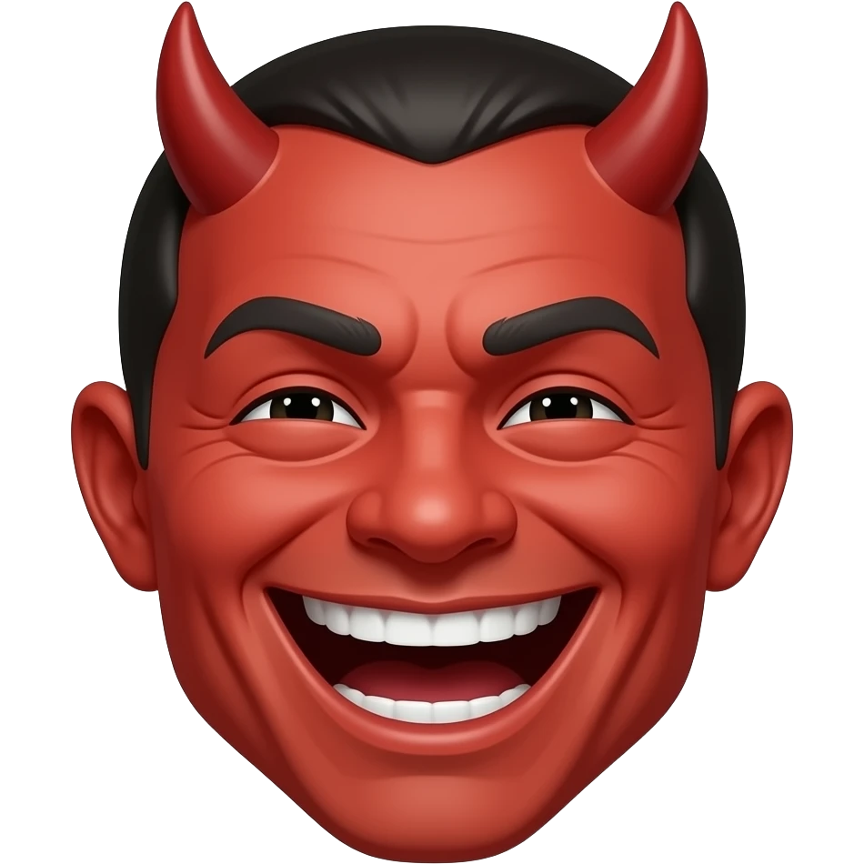 Emoji red face  demon laughinf emoji