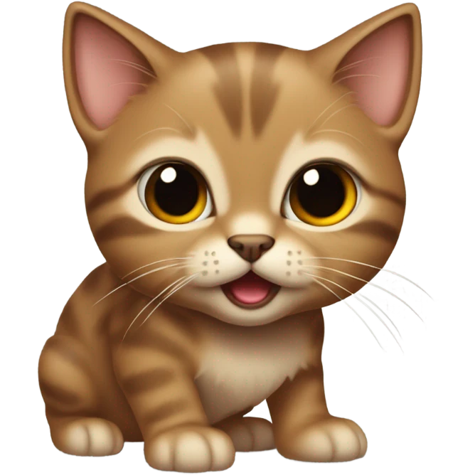 brownt angry realistic kitten emoji