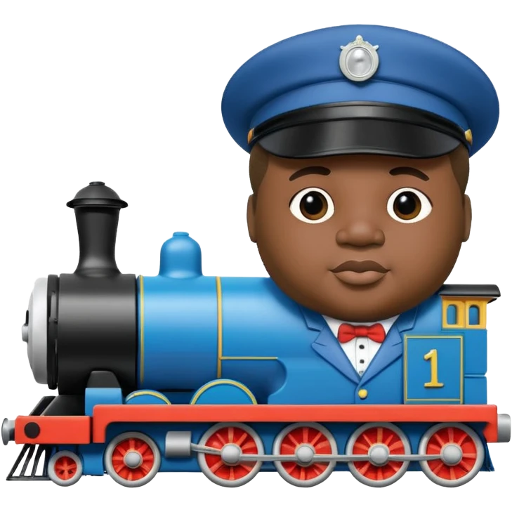 Notorious B.I.G. as Thomas the Train, playful and iconic emoji