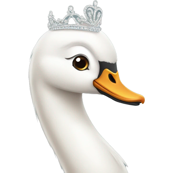 Cute swan wearing a tiara  emoji