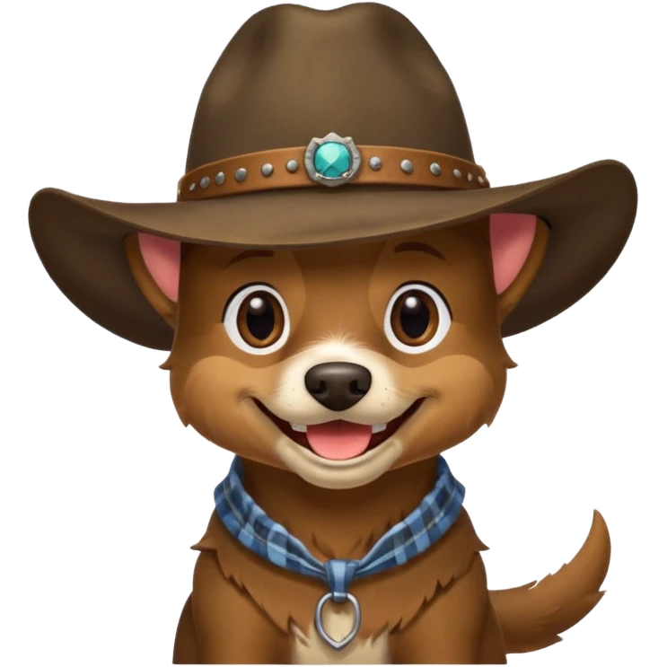 toothless hillbilly dog wearing a stetson emoji