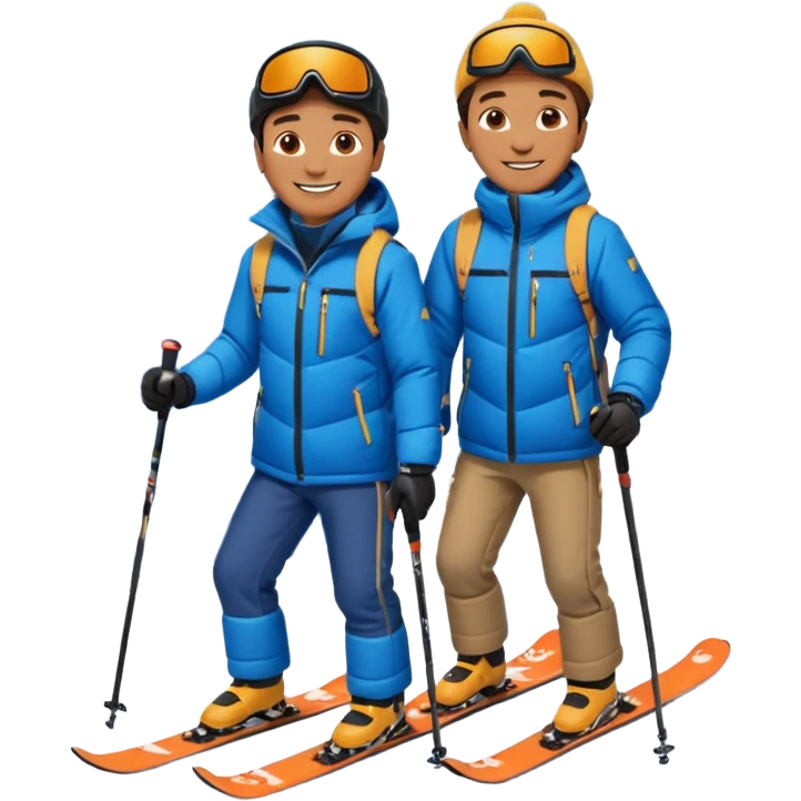 2 men skiing emoji