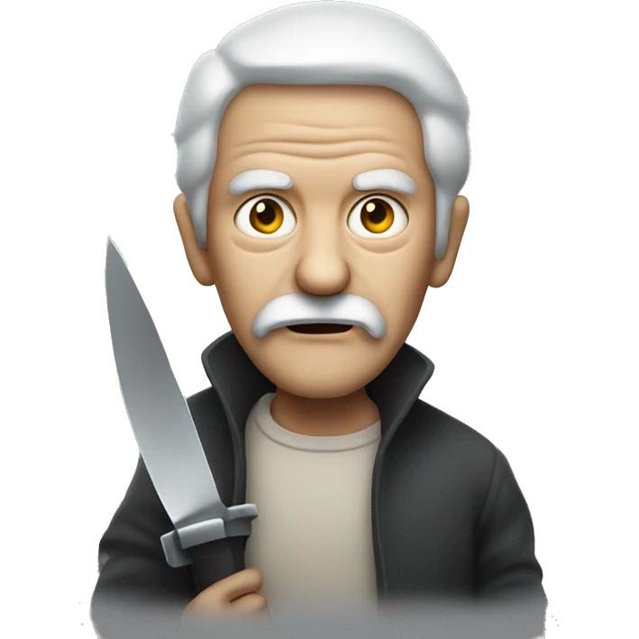 Old scary man holding a knife  emoji
