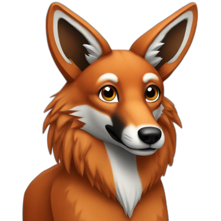maned wolf at a computer emoji