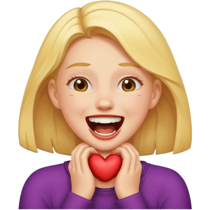 Girl choking herself laughing  emoji