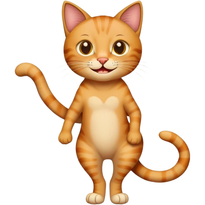 cat with human leg, smiling emoji