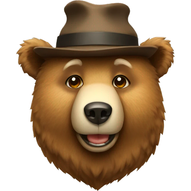 Bear with hat emoji