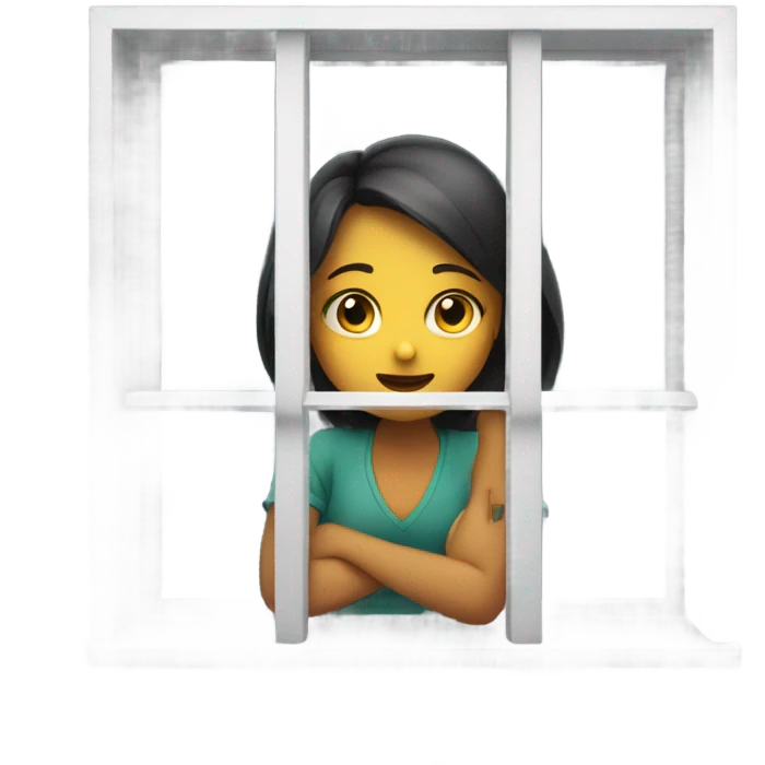 girl by the blinds emoji