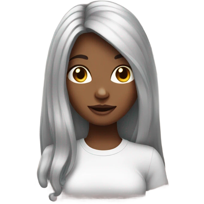 girl cat with perfect hair and long nails emoji