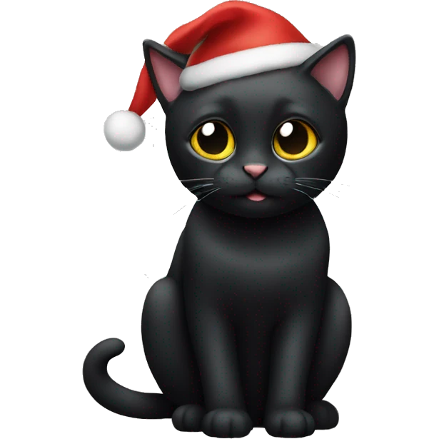 black cat for christmas emoji