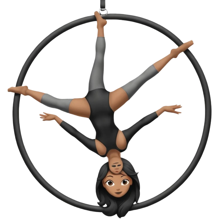 aerial hoop aerialist black n white emoji