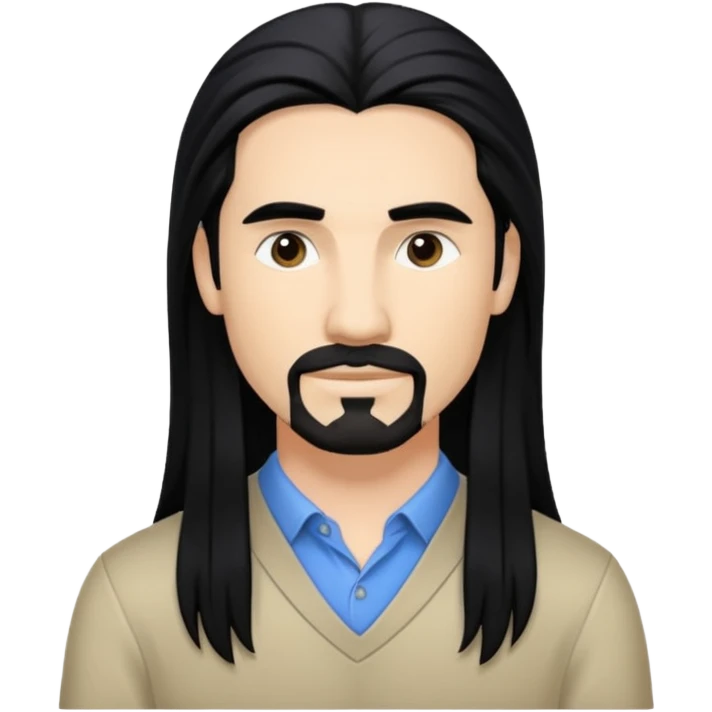 Kevin Richardson with long black hair emoji