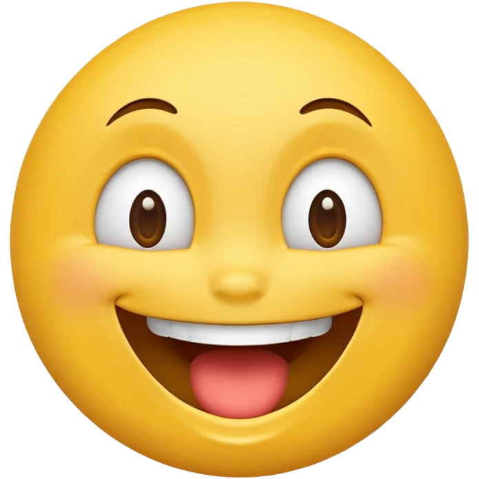 Emoji, yellow round smiling face, open mouth emoji