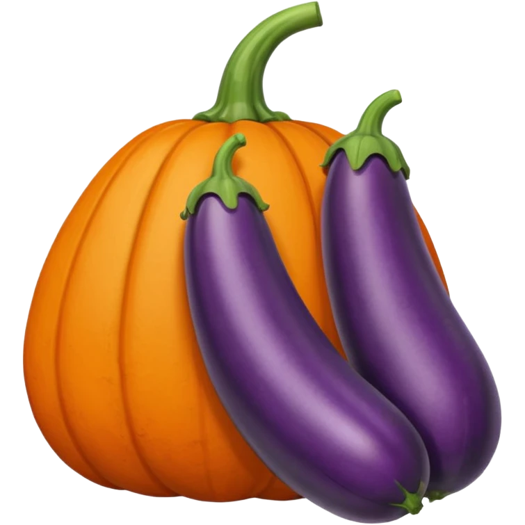 Pumpking with eggplant  emoji