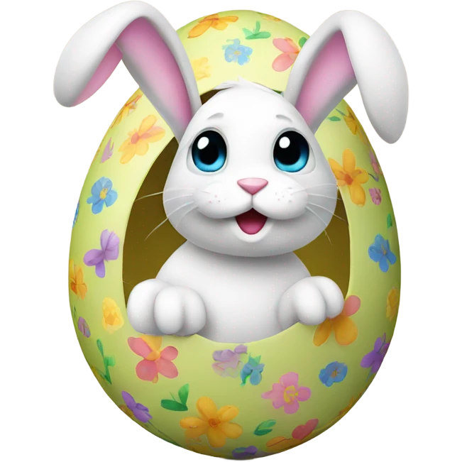 easter egg with a bunny all in Easter theme emoji