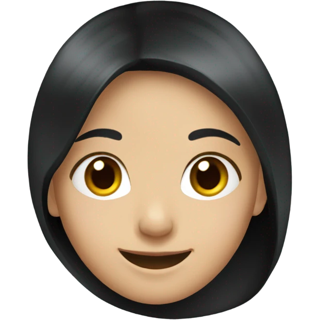 smiling girl with black hair emoji