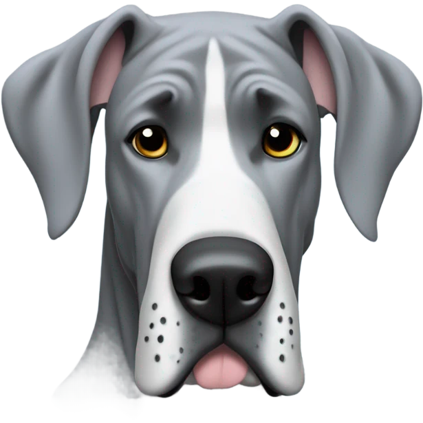 Grey great dane with human winter coat emoji