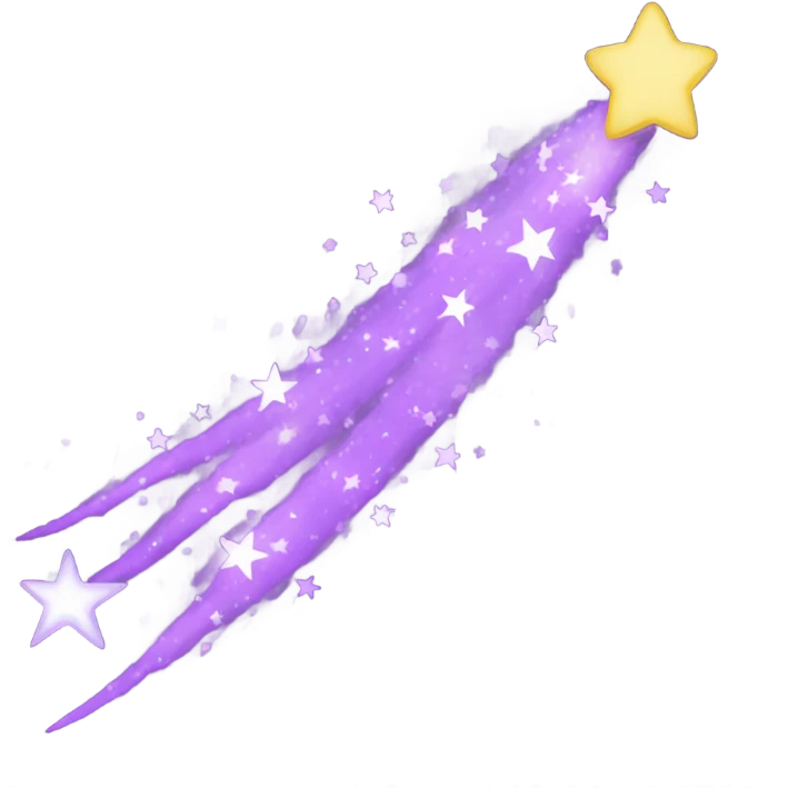 light purple shooting star, purple stars emoji