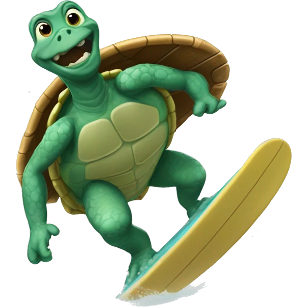 Tortuga surfeando  emoji