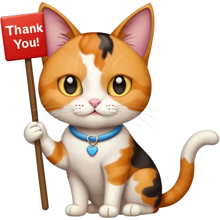 Every different color🐅 cat holding a sign that says thank you! emoji