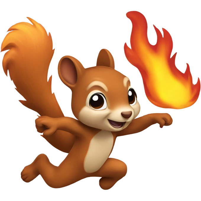 Squirrel running from fire emoji