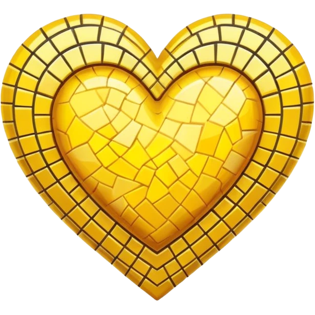 yellow heart with a mosaic pattern emoji