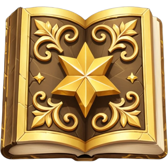 fantasy magic golden book low poly emoji