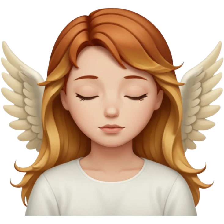 Sleepy angel with auburn hair the blonde balayage emoji