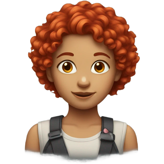 a girl with red hair and curly hair  emoji