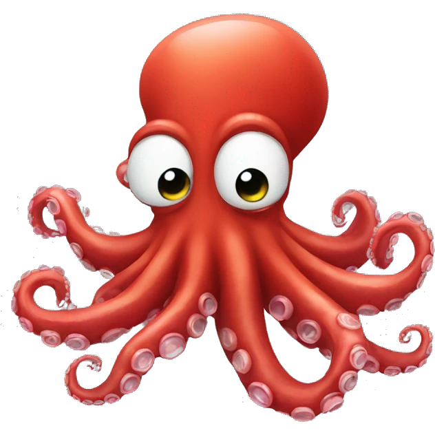 red cartoon octopus showing the left with tentacles emoji