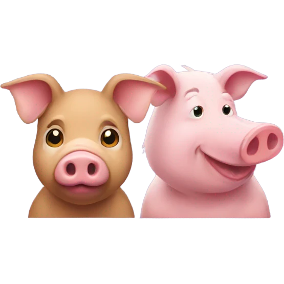 Rex and a pig emoji