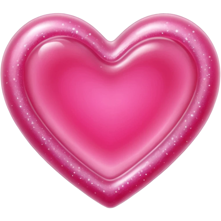 transparent pink gummy heart glitters pink emoji
