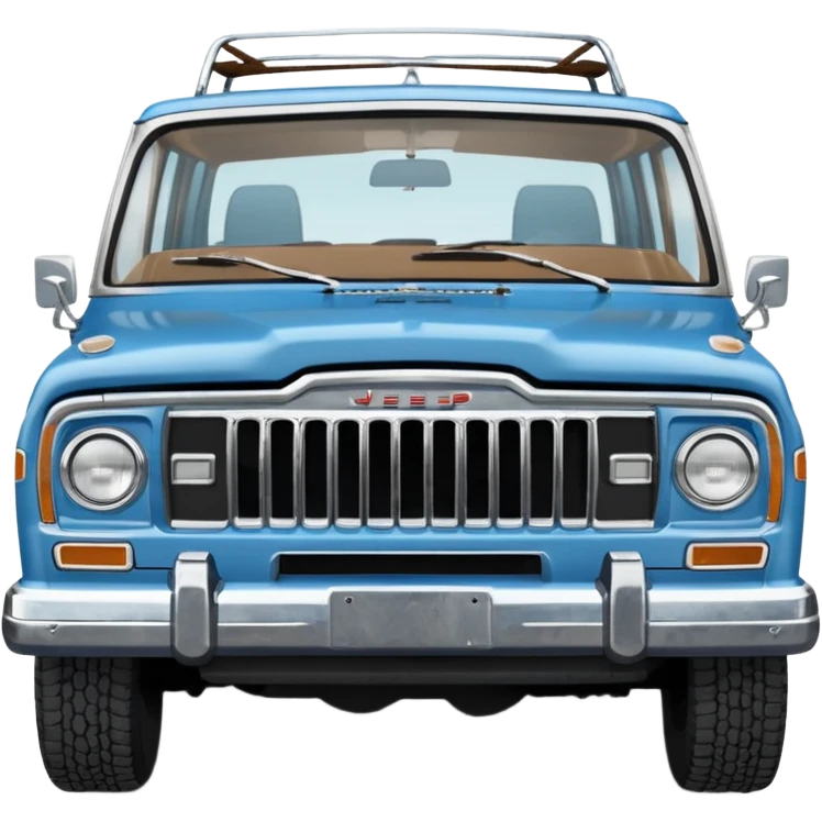 vintage blue jeep wagoneer suv emoji