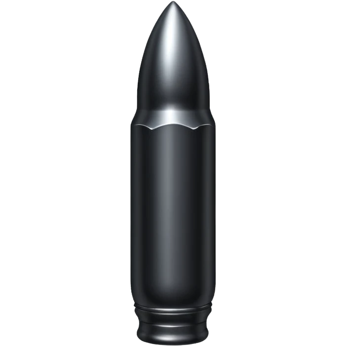 black very long bullet metallic 50 emoji