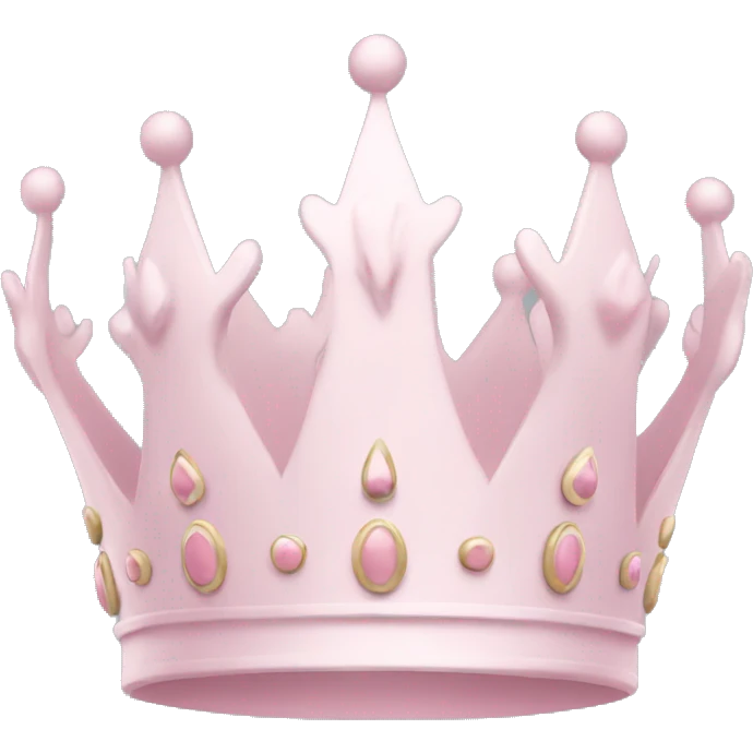 White and pastel pink crown emoji