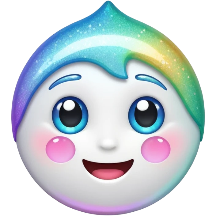 glitter white happy emoji