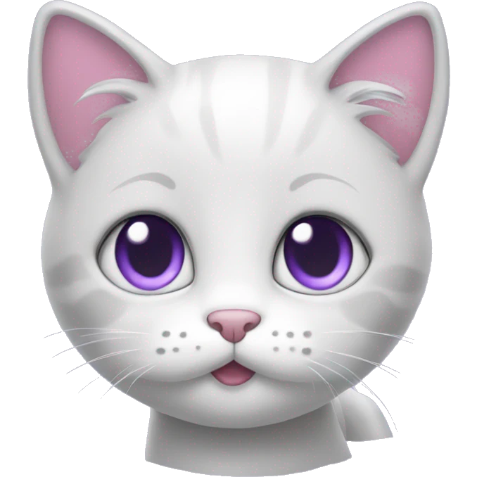 adorable lilac kitty with cute face emoji