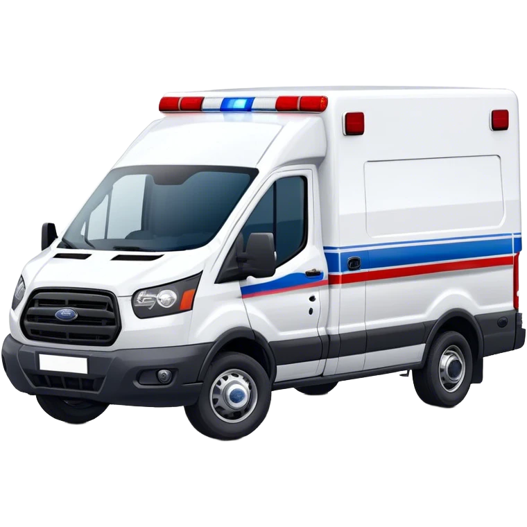 Ambulance - Ford Transit 350 (Model Year: 2021) (Iconic colour: White with red and blue lights) emoji