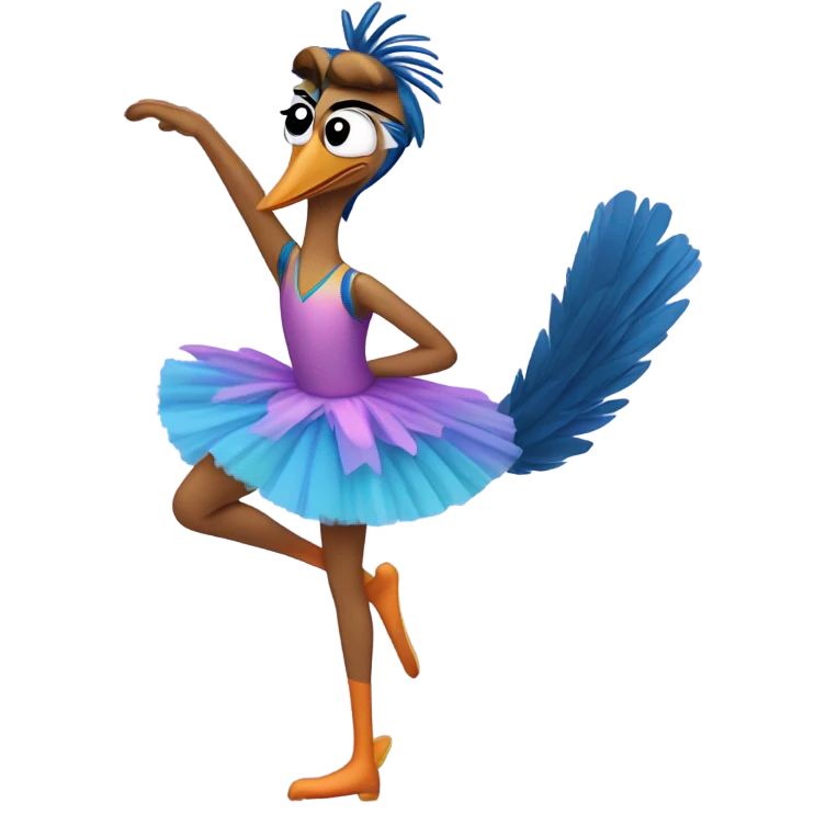 Roadrunner wearing a ballet costume emoji