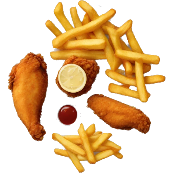 Chicken tenders and fries on a plate emoji