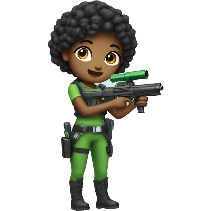 girl with green blaster emoji