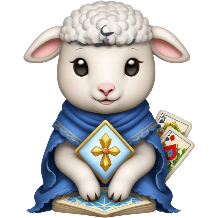 Little lamb with tarot cards emoji