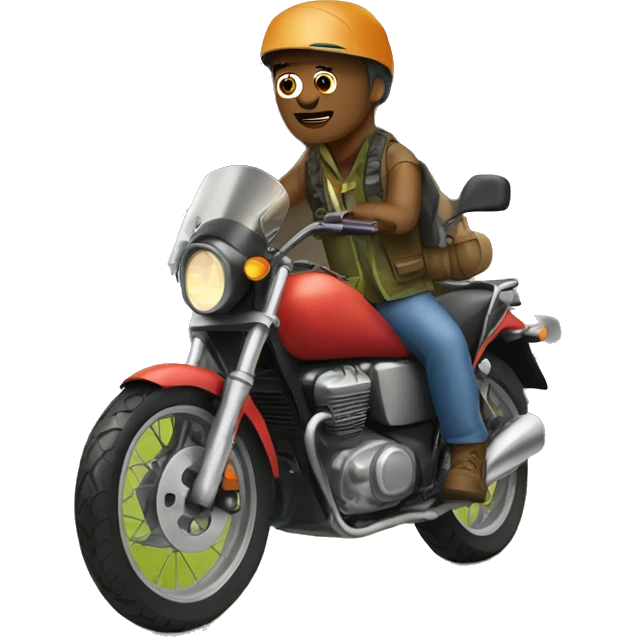 camping with motorcycle emoji