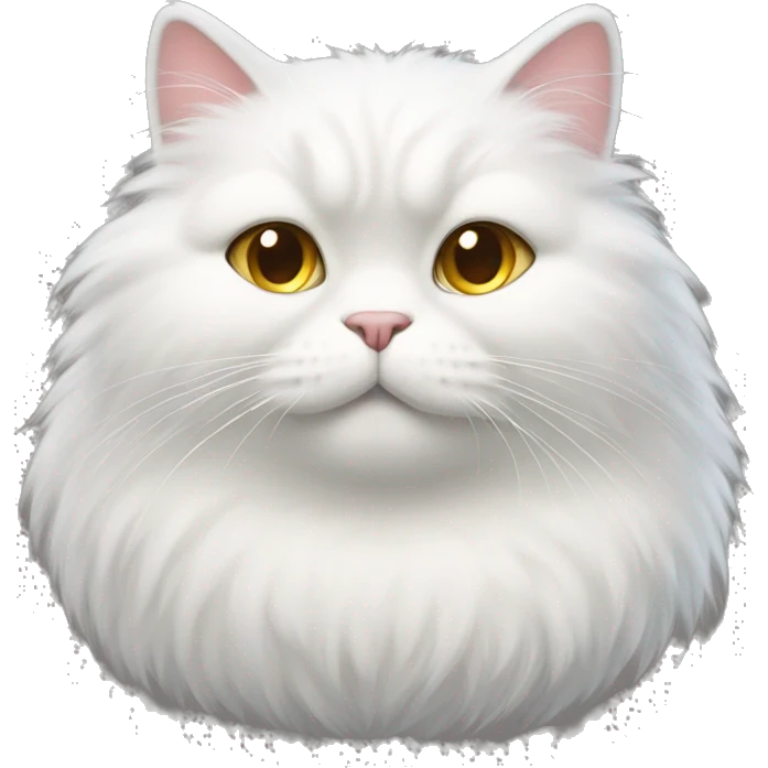 White cat fluffy fat emoji