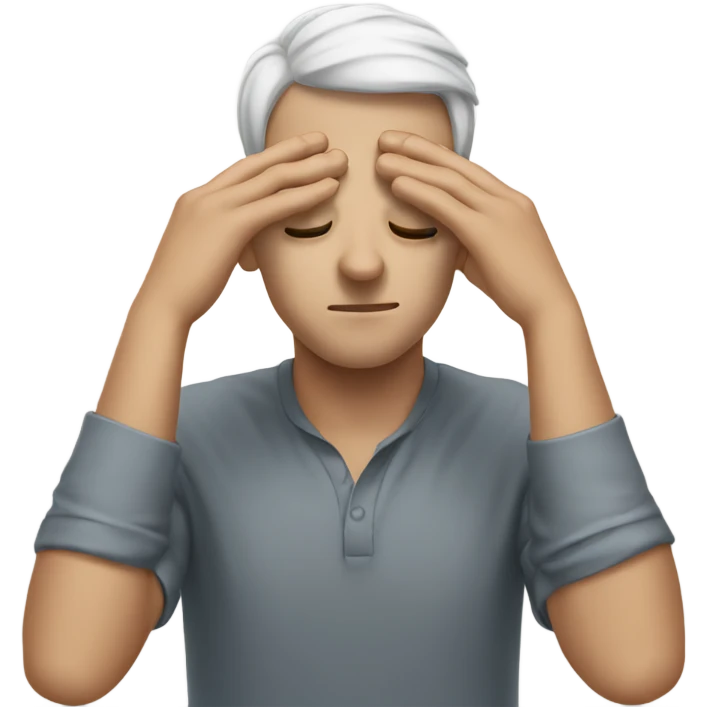 White man hiding his eyes with hands emoji