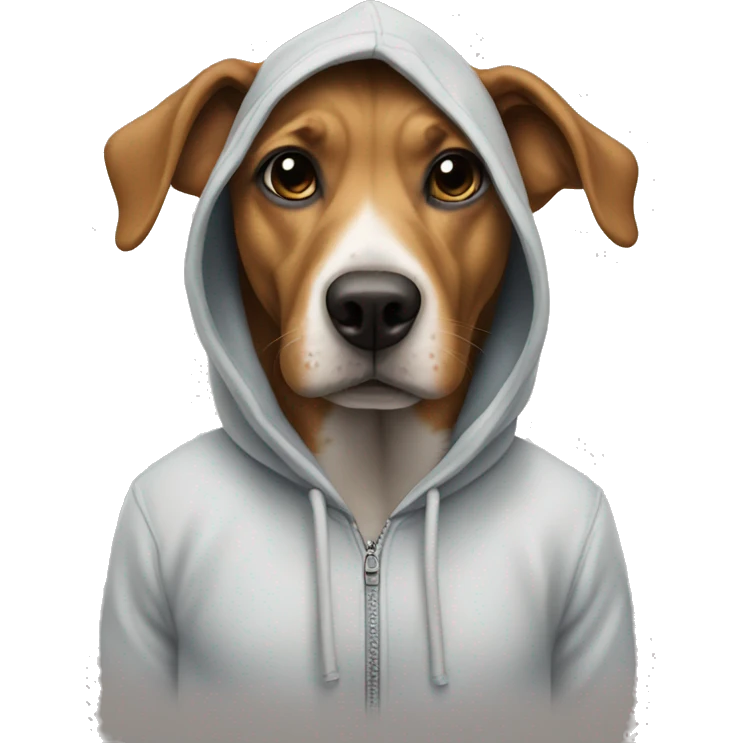 Dog wearing a hoddie emoji