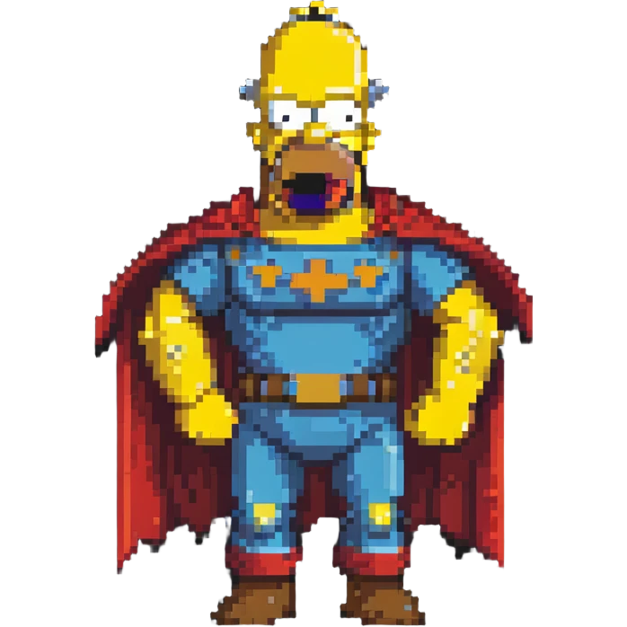 Homer Simpson dressed as a superhero emoji