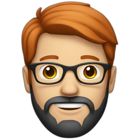 A red-haired guy with a beard and glasses emoji