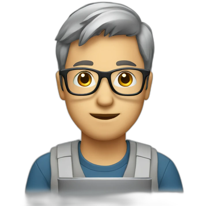 Computer technician with glasses emoji