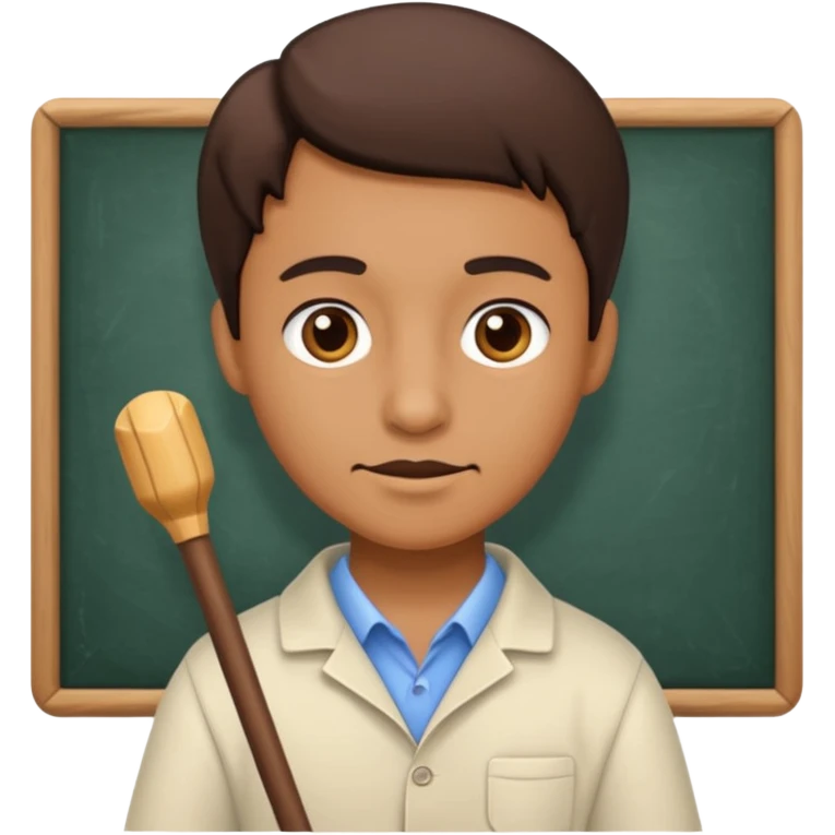 A cartoon character teaching with stick emoji